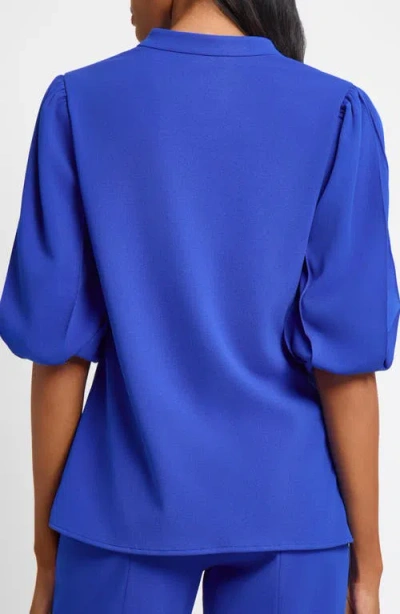Ming Wang Deco Puff Sleeve Stretch Crepe Top