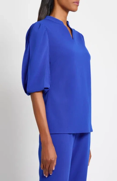Ming Wang Deco Puff Sleeve Stretch Crepe Top
