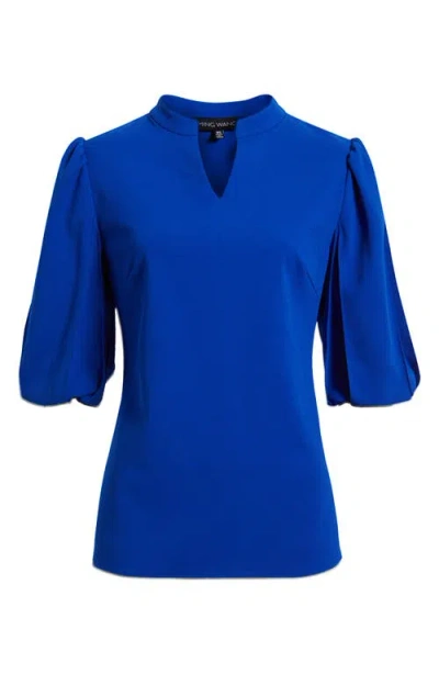 Ming Wang Deco Puff Sleeve Stretch Crepe Top