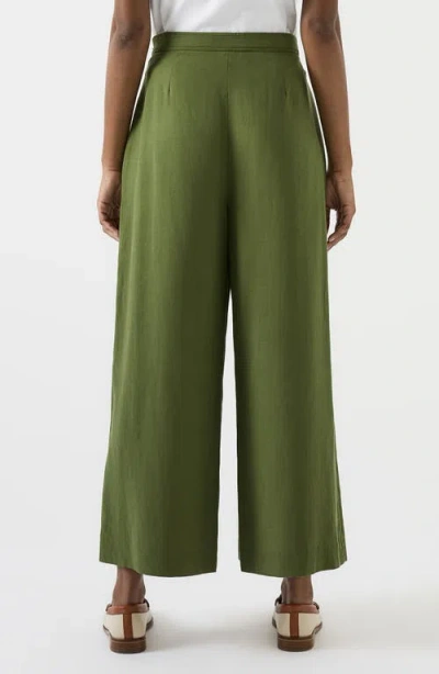 Lk Bennett Frances Colette Pleated Wide Leg Pants In Green