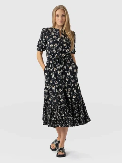 Saint + Sofia Olivia Zip Up Short Sleeve Dress