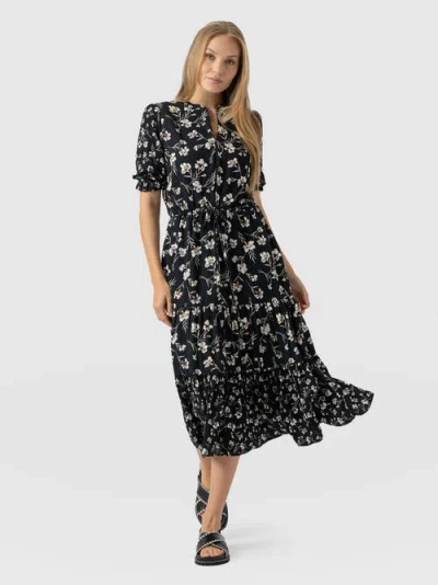 Saint + Sofia Olivia Zip Up Short Sleeve Dress