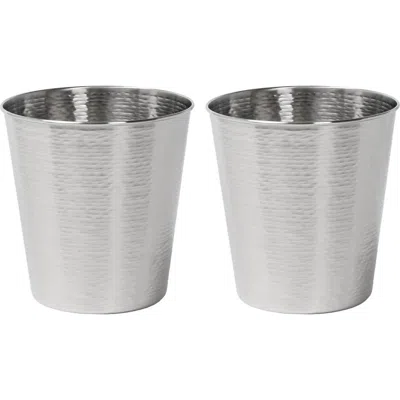 Happimess Remi Modern Classic Textured Steel 2 Gal Waste Bin In Metallic
