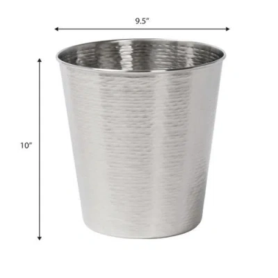 Happimess Remi Modern Classic Textured Steel 2 Gal Waste Bin In Metallic