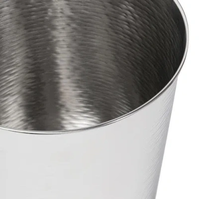 Happimess Remi Modern Classic Textured Steel 2 Gal Waste Bin In Metallic