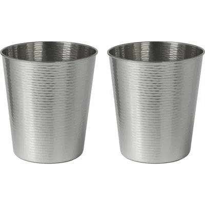 Happimess Remi Modern Classic Textured Steel 2 Gal Waste Bin In Metallic