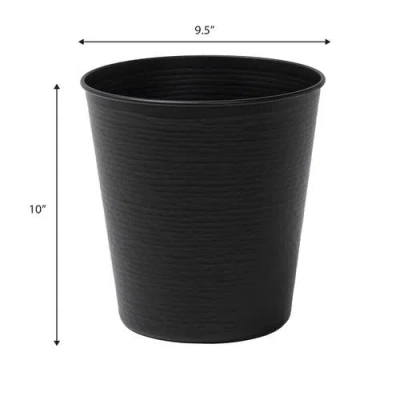 Happimess Remi Modern Classic Textured Steel 2 Gal Waste Bin In Black