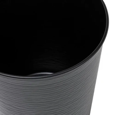 Happimess Remi Modern Classic Textured Steel 2 Gal Waste Bin In Black