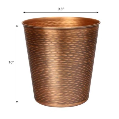 Happimess Remi Modern Classic Textured Steel 2 Gal Waste Bin In Brown