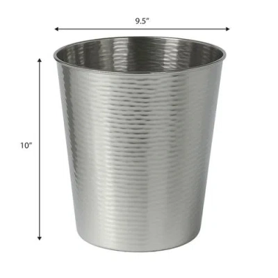 Happimess Remi Modern Classic Textured Steel 2 Gal Waste Bin In Metallic