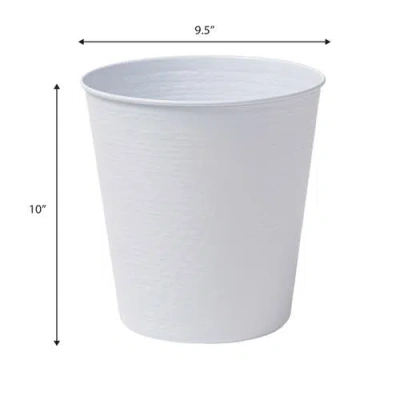 Happimess Remi Modern Classic Textured Steel 2 Gal Waste Bin In White
