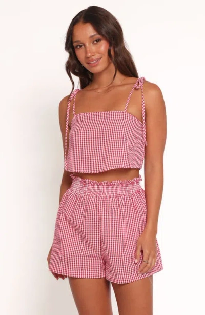 Petal And Pup Petal & Pup Callum Gingham Crop Camisole & Shorts Set In Black