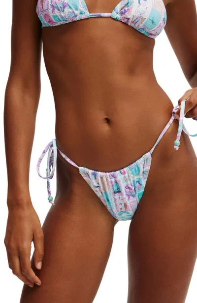 Cotton On Body Thin Strap Gathered Brazilian Bikini Bottom