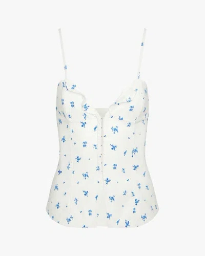 Weworewhat Ruffle Corset Top In White