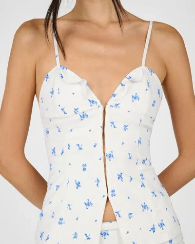 Weworewhat Ruffle Corset Top In White
