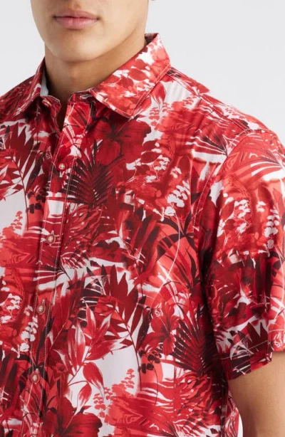 Tommy Bahama Sport Electric Blooms Camp Shirt In Red
