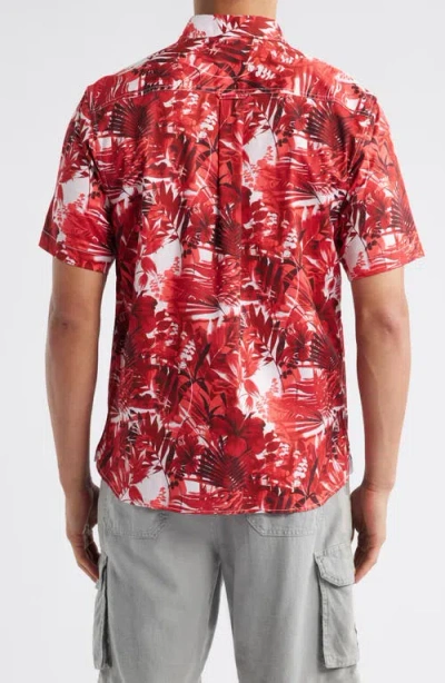 Tommy Bahama Sport Electric Blooms Camp Shirt In Red