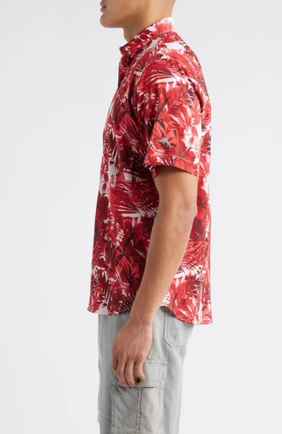 Tommy Bahama Sport Electric Blooms Camp Shirt In Red