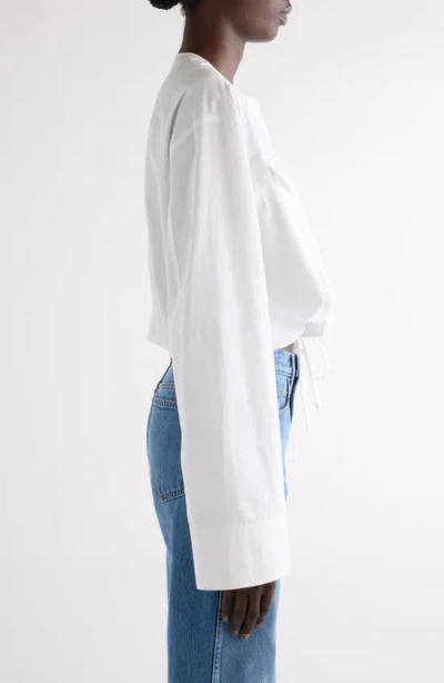 Givenchy Cotton Poplin Cropped Shirt In White