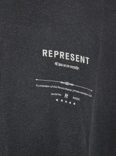 Represent 'revere Manor' Black T-shirt With Logo Lettering On The Front And Maxi Print On The Rear