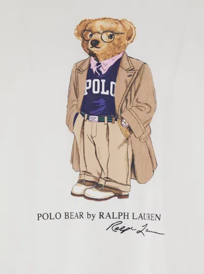 Polo Ralph Lauren White Polo Bear T-shirt Custom Slim-fit In White