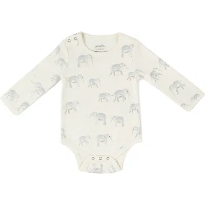 Pehr Print Long Sleeve Organic Cotton Bodysuit In White