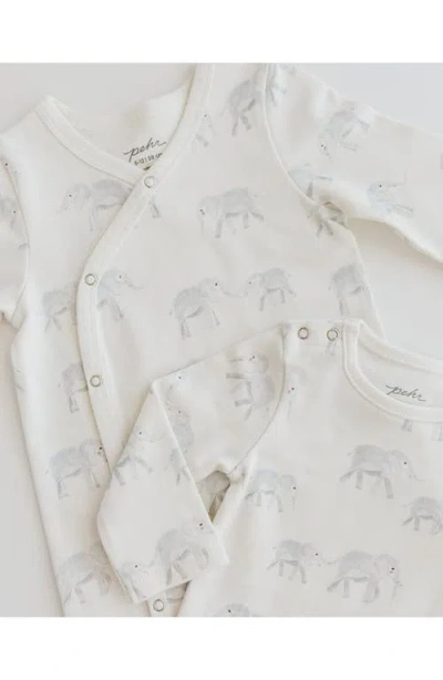 Pehr Print Long Sleeve Organic Cotton Bodysuit In White