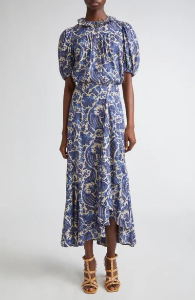 Ulla Johnson Sabina Cascasde Ruffle Cotton Blend Skirt