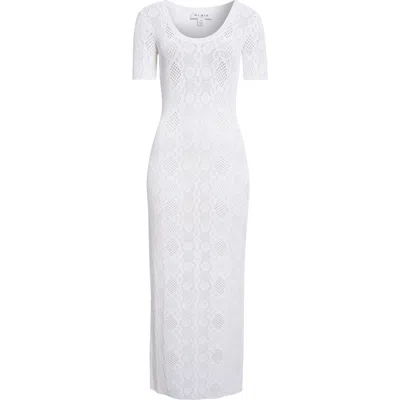 Alaïa Openwork Python Lace Dress In White