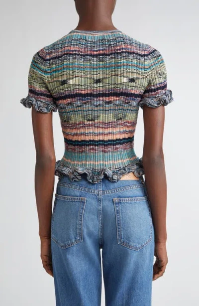 Ulla Johnson Miya Ruffle Space Dye Top