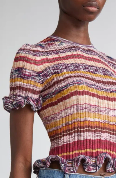 Ulla Johnson Miya Short-sleeve Knit Ruffle Top