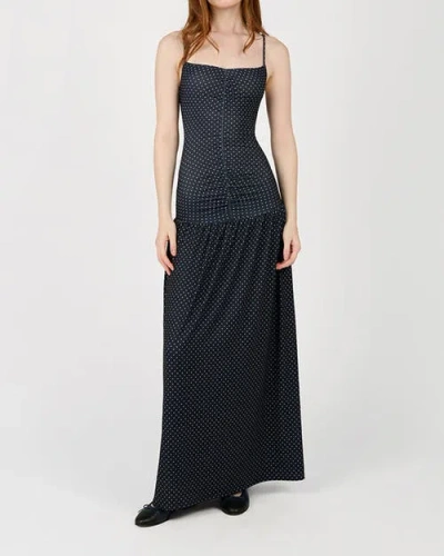 Weworewhat Ruched Front Scoop Maxi Dress In Blue