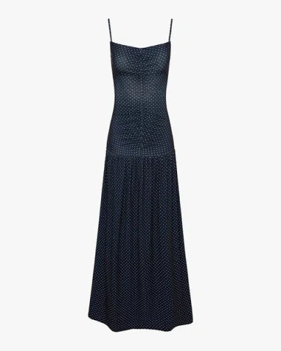 Weworewhat Ruched Front Scoop Maxi Dress In Blue