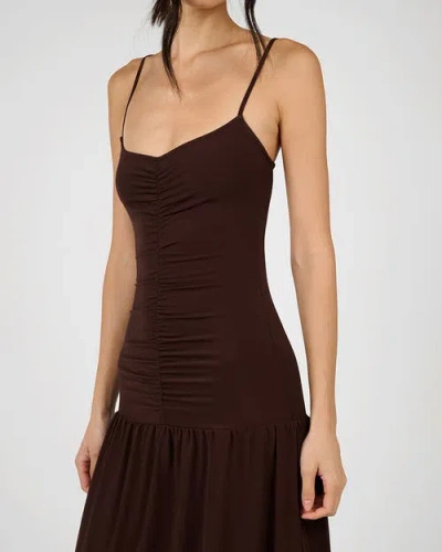 Weworewhat Ruched Front Scoop Maxi Dress In Burgundy