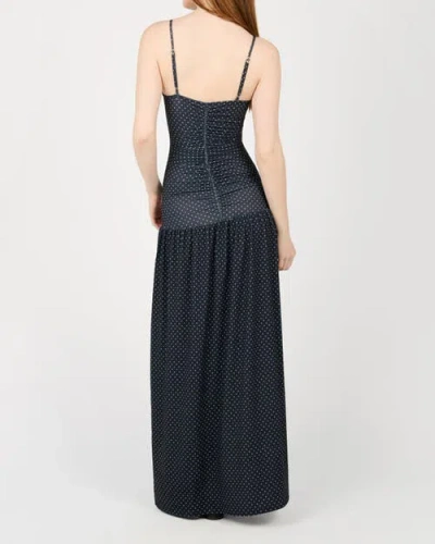 Weworewhat Ruched Front Scoop Maxi Dress In Blue