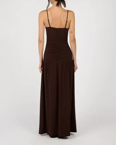 Weworewhat Ruched Front Scoop Maxi Dress In Burgundy