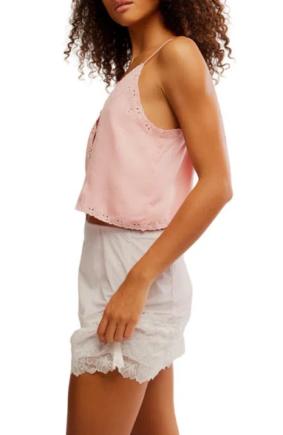 Free People Pieces Of You Embroidered Button-up Camisole In Pink