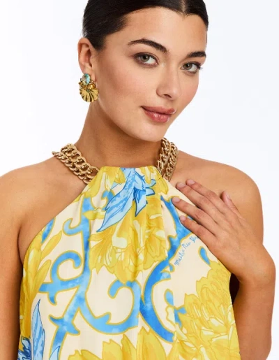 Mestiza New York Bijou Halter Midi Dress In Yellow