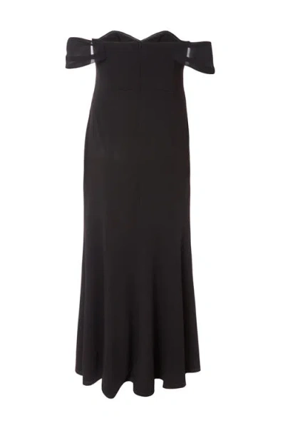 Quiz Plus Size Scuba Crepe/chiffon Bardot Maxi Dress