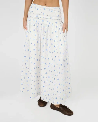 Weworewhat Ruched Waist Midi Skirt In White
