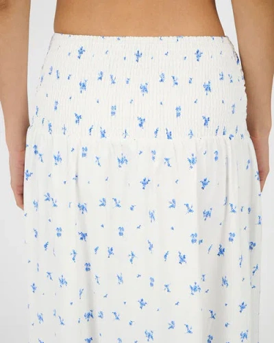 Weworewhat Ruched Waist Midi Skirt In White
