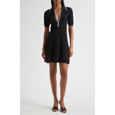L Agence Dakoa Collared Flare Mini Dress
