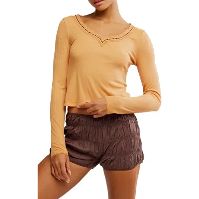 Free People Only You Long Sleeve Pajama Top In Yellow