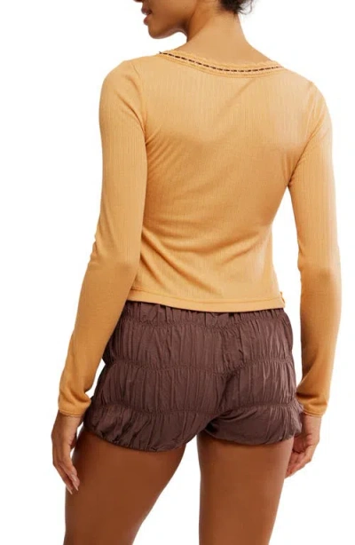 Free People Only You Long Sleeve Pajama Top In Yellow
