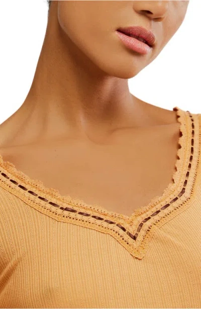 Free People Only You Long Sleeve Pajama Top In Yellow