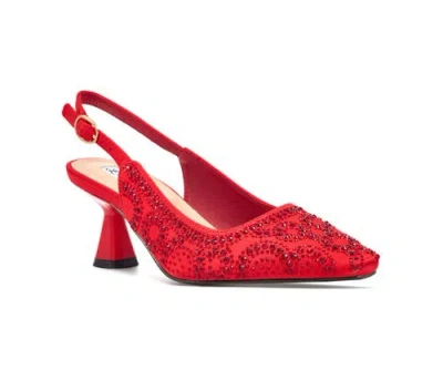 Lady Couture Geometric Rhinestone Design Slingback Pump