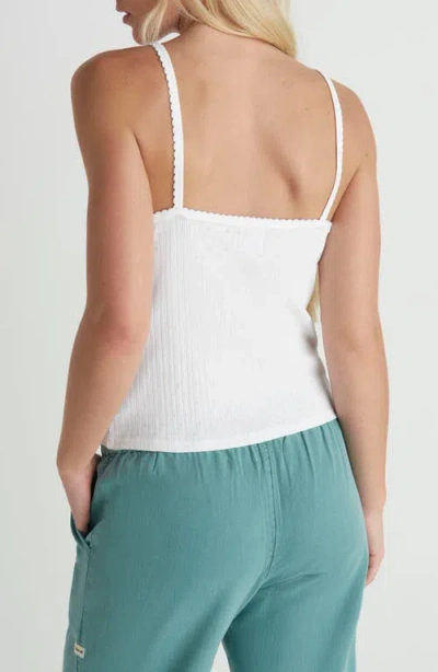 Hurley Simple Joys Pointelle Cotton Tank In White