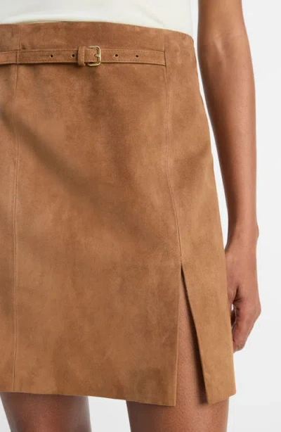 Vince Belted Suede Miniskirt
