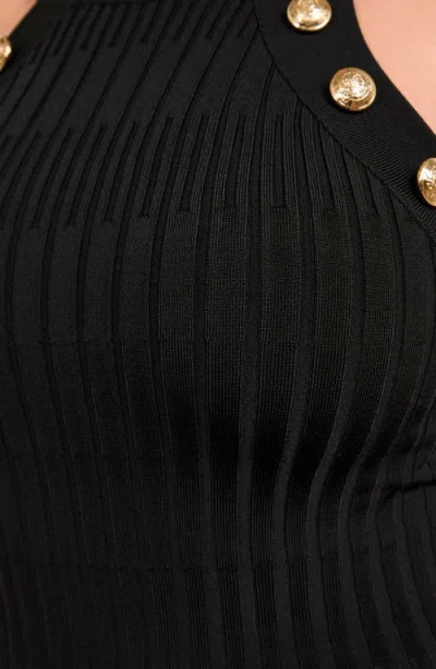 Marciano Janet Rib Sweater Minidress In Black