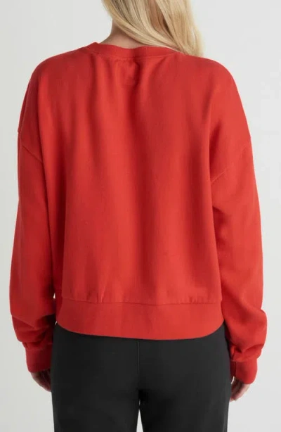 Hurley Leisure Club Boxy Cotton Terry Graphic Sweatshirt In Red